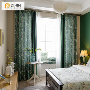DIHINHOME Home Textile Modern Curtain Copy of DIHIN HOME Modern Fashion Blue Plaid Printed,Blackout Grommet Window Curtain for Living Room ,52x63-inch,1 Panel