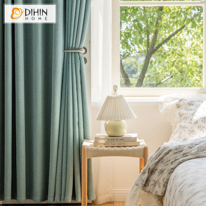 DIHINHOME Home Textile Modern Curtain Copy of DIHIN HOME Modern Green Geometric Jacquard,Blackout Grommet Window Curtain for Living Room ,52x63-inch,1 Panel