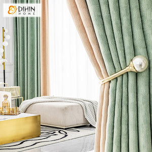 DIHINHOME Home Textile Modern Curtain Copy of DIHIN HOME Modern High Quality Green and Grey Jacquard,Blackout Grommet Window Curtain for Living Room ,52x63-inch,1 Panel