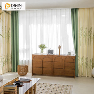 DIHINHOME Home Textile Modern Curtain Copy of DIHIN HOME Modern High Quality Green Color,Blackout Grommet Window Curtain for Living Room,1 Panel