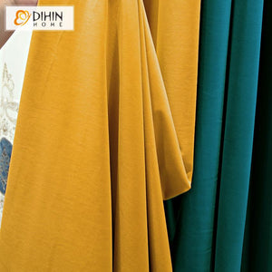 DIHINHOME Home Textile Modern Curtain Copy of DIHIN HOME Modern Luxury Grey and Yellow Color Printed,Blackout Grommet Window Curtain for Living Room ,52x63-inch,1 Panel