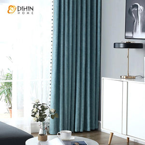 DIHINHOME Home Textile Modern Curtain Copy of DIHIN HOME Modern Luxury Thick Fabric GreyCurtains With Bead,Blackout Grommet Window Curtain for Living Room ,52x63-inch,1 Panel