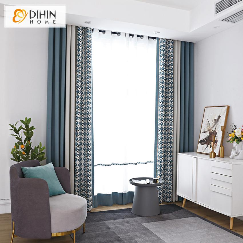 DIHINHOME Home Textile Modern Curtain Copy of DIHIN HOME Modern Simplicity Curtains,Blackout Grommet Window Curtain for Living Room ,52x63-inch,1 Panel