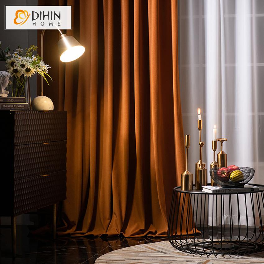DIHINHOME Home Textile Modern Curtain Copy of DIHIN HOME Retro Luxury Red Jacquard,Blackout Grommet Window Curtain for Living Room ,52x63-inch,1 Panel