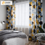 DIHIN HOME 3D Neat Geometric Triangle Printed,Blackout Grommet Window Curtain for Living Room ,52x63-inch,1 Panel
