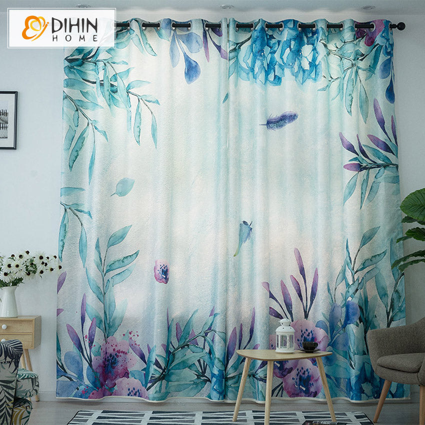 DIHIN HOME 3D Printed Abstract Fantasy Forest Blackout Curtains,Window Curtains Grommet Curtain For Living Room ,39x102-inch,2 Panels Included