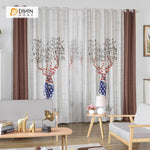 DIHINHOME Home Textile Modern Curtain DIHIN HOME 3D Printed American Elk Blackout Curtains ,Window Curtains Grommet Curtain For Living Room ,39x102-inch,2 Panels Included