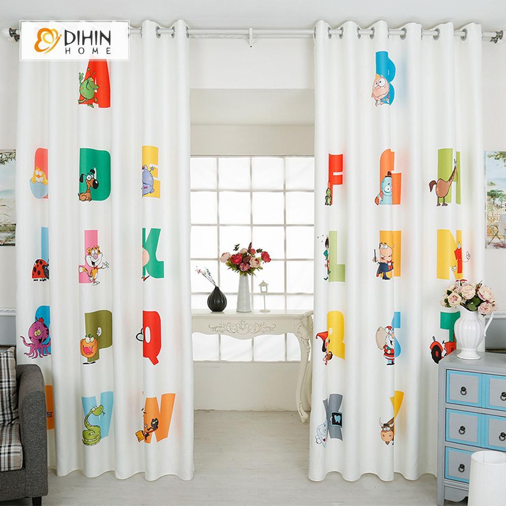 DIHINHOME Home Textile Modern Curtain DIHIN HOME 3D Printed Animals Blackout Curtains ,Window Curtains Grommet Curtain For Living Room ,39x102-inch,2 Panels Included