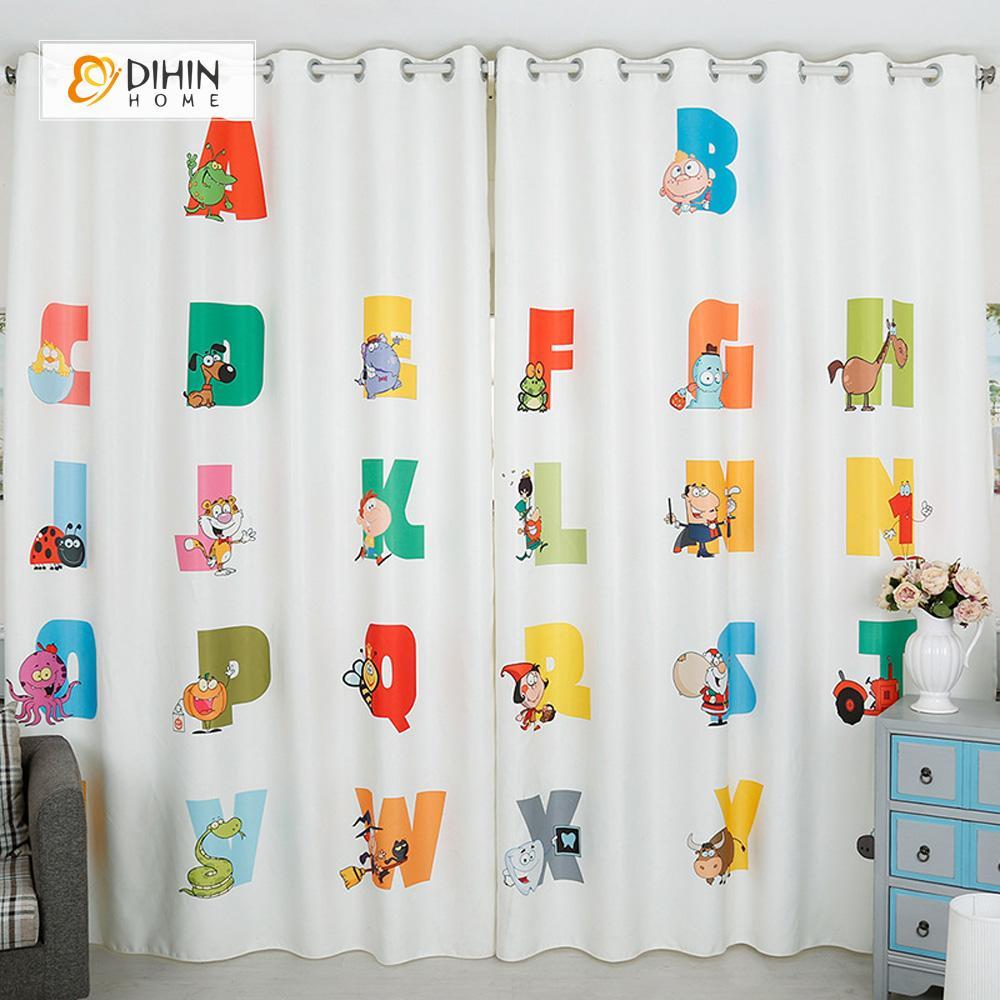 DIHINHOME Home Textile Modern Curtain DIHIN HOME 3D Printed Animals Blackout Curtains ,Window Curtains Grommet Curtain For Living Room ,39x102-inch,2 Panels Included