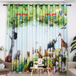 DIHINHOME Home Textile Modern Curtain DIHIN HOME 3D Printed Animals House Blackout Curtains,Window Curtains Grommet Curtain For Living Room ,39x102-inch,2 Panels Include
