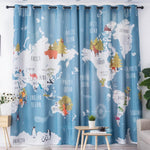 DIHINHOME Home Textile Modern Curtain DIHIN HOME 3D Printed Animals On The Map Blackout Curtains,Window Curtains Grommet Curtain For Living Room ,39x102-inch,2 Panels Include