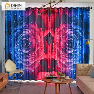 DIHINHOME Home Textile Modern Curtain DIHIN HOME 3D Printed Art Blackout Curtains,Window Curtains Grommet Curtain For Living Room ,39x102-inch,2 Panels Include