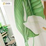 DIHINHOME Home Textile Modern Curtain DIHIN HOME 3D Printed Big Green and White Leaves Blackout Curtains ,Window Curtains Grommet Curtain For Living Room ,39x102-inch,2 Panels Included