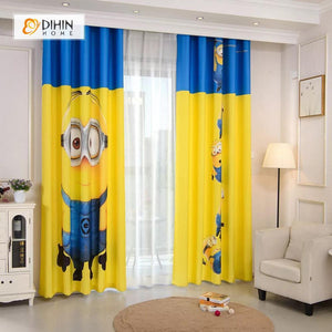 DIHINHOME Home Textile Modern Curtain DIHIN HOME 3D Printed Big Minions Blackout Curtains ,Window Curtains Grommet Curtain For Living Room ,39x102-inch,2 Panels Included