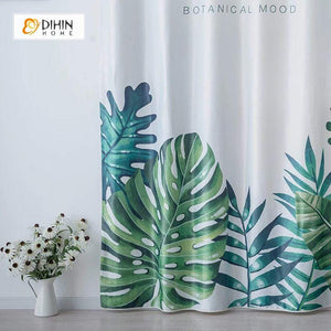 DIHINHOME Home Textile Modern Curtain DIHIN HOME 3D Printed Big Natural Leaves Blackout Curtains ,Window Curtains Grommet Curtain For Living Room ,39x102-inch,2 Panels Included