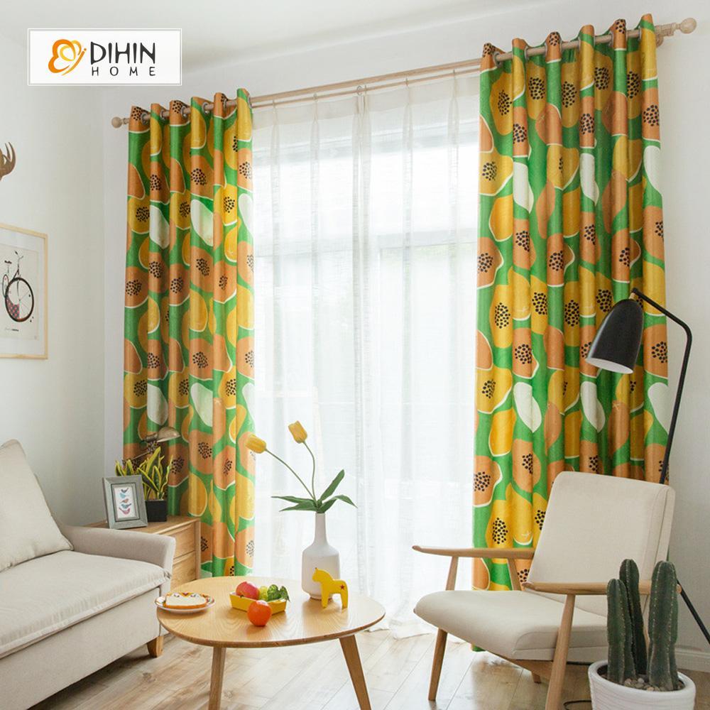 DIHINHOME Home Textile Modern Curtain DIHIN HOME 3D Printed Blackout Curtains ,Window Curtains Grommet Curtain For Living Room ,39x102-inch,2 Panels Included