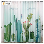 DIHINHOME Home Textile Modern Curtain DIHIN HOME 3D Printed Cactus Blackout Curtains ,Window Curtains Grommet Curtain For Living Room ,39x102-inch,2 Panels Included