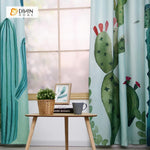 DIHINHOME Home Textile Modern Curtain DIHIN HOME 3D Printed Cactus Blackout Curtains ,Window Curtains Grommet Curtain For Living Room ,39x102-inch,2 Panels Included