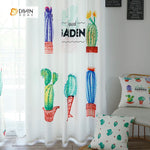 DIHINHOME Home Textile Modern Curtain DIHIN HOME 3D Printed Cactus Garden Blackout Curtains ,Window Curtains Grommet Curtain For Living Room ,39x102-inch,2 Panels Included