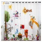 DIHINHOME Home Textile Modern Curtain DIHIN HOME 3D Printed Cartoon Animal Blackout Curtains ,Window Curtains Grommet Curtain For Living Room ,39x102-inch,2 Panels Included