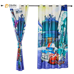 DIHINHOME Home Textile Modern Curtain DIHIN HOME 3D Printed Cartoon Cars Blackout Curtains ,Window Curtains Grommet Curtain For Living Room ,39x102-inch,2 Panels Included