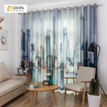 DIHINHOME Home Textile Modern Curtain DIHIN HOME 3D Printed City Painting Blackout Curtains ,Window Curtains Grommet Curtain For Living Room ,39x102-inch,2 Panels Included
