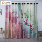 DIHINHOME Home Textile Modern Curtain DIHIN HOME 3D Printed Colorful Pattern Blackout Curtains,Window Curtains Grommet Curtain For Living Room ,39x102-inch,2 Panels Included