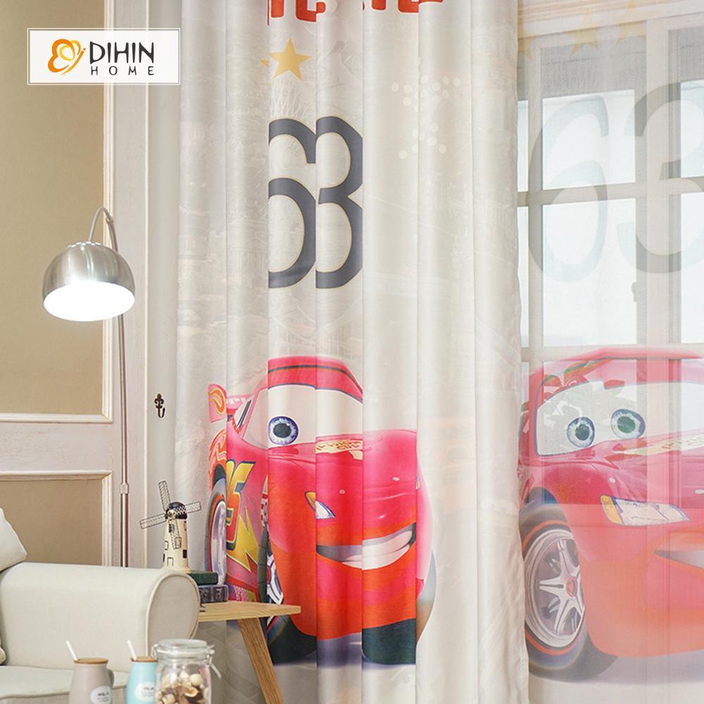 DIHINHOME Home Textile Modern Curtain DIHIN HOME 3D Printed Cute Cars Blackout Curtains ,Window Curtains Grommet Curtain For Living Room ,39x102-inch,2 Panels Included