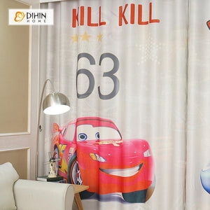 DIHINHOME Home Textile Modern Curtain DIHIN HOME 3D Printed Cute Cars Blackout Curtains ,Window Curtains Grommet Curtain For Living Room ,39x102-inch,2 Panels Included