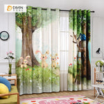 DIHINHOME Home Textile Modern Curtain DIHIN HOME 3D Printed Cute Rabbit Blackout Curtains ,Window Curtains Grommet Curtain For Living Room ,39x102-inch,2 Panels Included