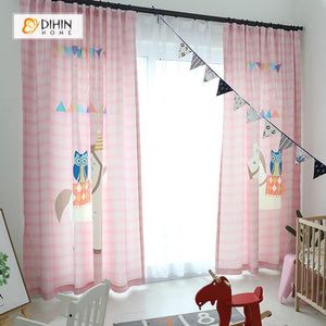 DIHINHOME Home Textile Modern Curtain DIHIN HOME 3D Printed Cute Unicorn Blackout Curtains ,Window Curtains Grommet Curtain For Living Room ,39x102-inch,2 Panels Included