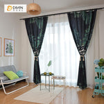 DIHINHOME Home Textile Modern Curtain DIHIN HOME 3D Printed Dark Green Leaves Blackout Curtains ,Window Curtains Grommet Curtain For Living Room ,39x102-inch,2 Panels Included