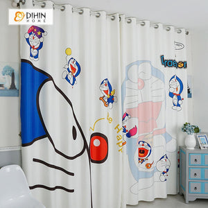 DIHINHOME Home Textile Modern Curtain DIHIN HOME 3D Printed Doraemon Blackout Curtains ,Window Curtains Grommet Curtain For Living Room ,39x102-inch,2 Panels Included