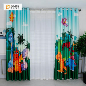 DIHINHOME Home Textile Modern Curtain DIHIN HOME 3D Printed Dragon Blackout Curtains ,Window Curtains Grommet Curtain For Living Room ,39x102-inch,2 Panels Included