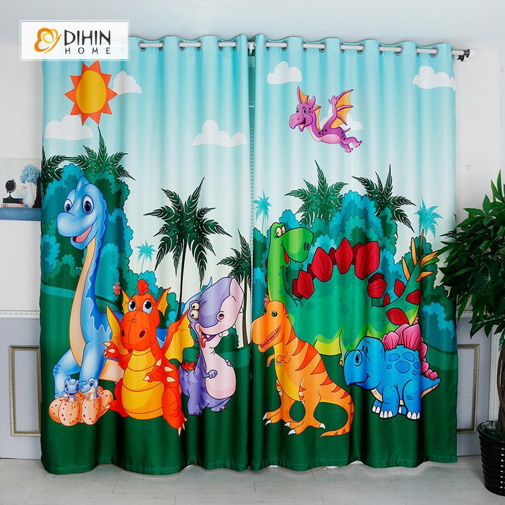 DIHINHOME Home Textile Modern Curtain DIHIN HOME 3D Printed Dragon Blackout Curtains ,Window Curtains Grommet Curtain For Living Room ,39x102-inch,2 Panels Included