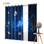 DIHINHOME Home Textile Modern Curtain DIHIN HOME 3D Printed Earth Blackout Curtains ,Window Curtains Grommet Curtain For Living Room ,39x102-inch,2 Panels Included