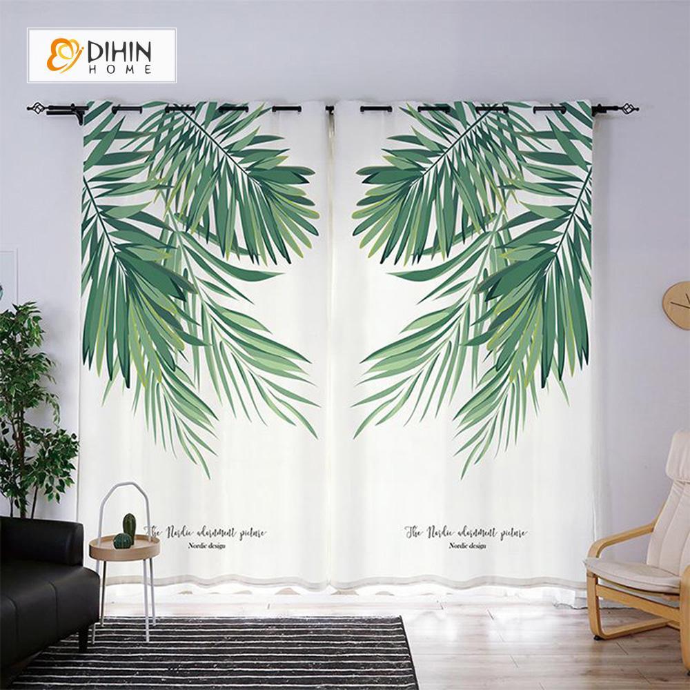 DIHINHOME Home Textile Modern Curtain DIHIN HOME 3D Printed Elegant Botany Blackout Curtains ,Window Curtains Grommet Curtain For Living Room ,39x102-inch,2 Panels Included