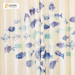 DIHINHOME Home Textile Modern Curtain DIHIN HOME 3D Printed Fish Blackout Curtains ,Window Curtains Grommet Curtain For Living Room ,39x102-inch,2 Panels Included