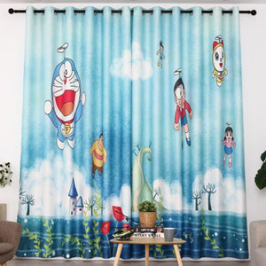 DIHINHOME Home Textile Modern Curtain DIHIN HOME 3D Printed Flying Doraemon Blackout Curtains,Window Curtains Grommet Curtain For Living Room ,39x102-inch,2 Panels Include