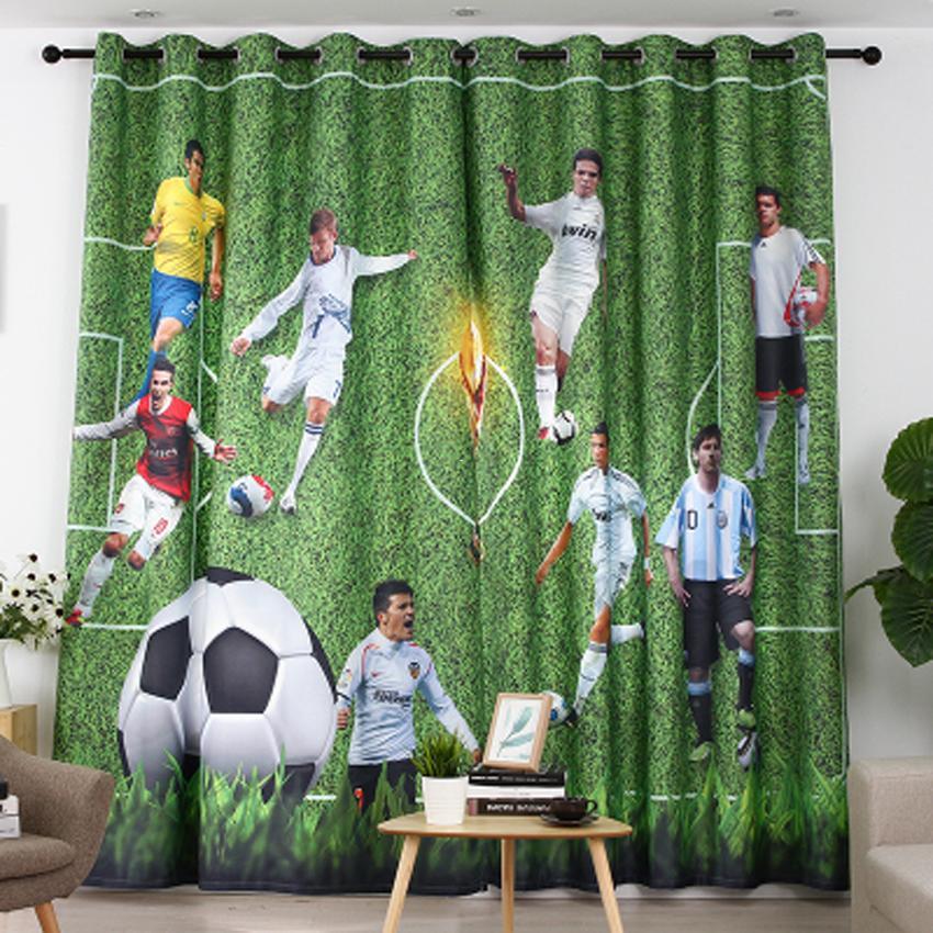 DIHINHOME Home Textile Modern Curtain DIHIN HOME 3D Printed Football Stars Blackout Curtains,Window Curtains Grommet Curtain For Living Room ,39x102-inch,2 Panels Included