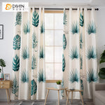 DIHIN HOME 3D Printed Green Banana Leaves Blackout Curtains,Window Curtains Grommet Curtain For Living Room ,39x102-inch,2 Panels Included