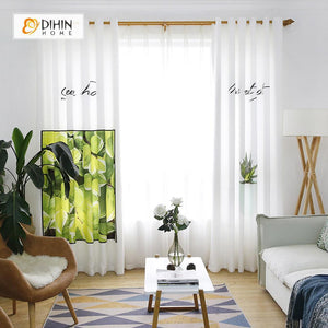 DIHINHOME Home Textile Modern Curtain DIHIN HOME 3D Printed Green Plants and Bonsai Blackout Curtains ,Window Curtains Grommet Curtain For Living Room ,39x102-inch,2 Panels Included