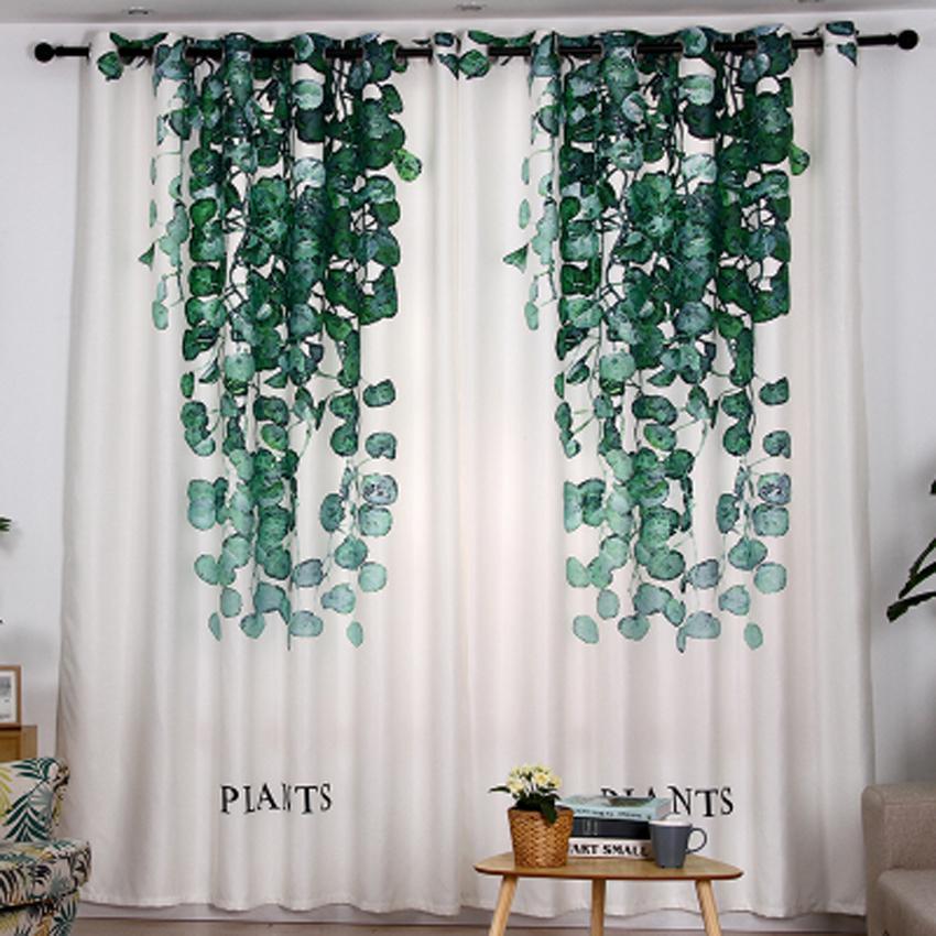 DIHINHOME Home Textile Modern Curtain DIHIN HOME 3D Printed Hanging Plants Blackout Curtains,Window Curtains Grommet Curtain For Living Room ,39x102-inch,2 Panels Include