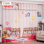 DIHINHOME Home Textile Modern Curtain DIHIN HOME 3D Printed Hello Kitty and Train Blackout Curtains ,Window Curtains Grommet Curtain For Living Room ,39x102-inch,2 Panels Included