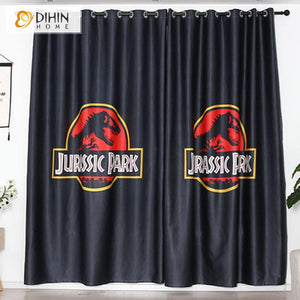 DIHINHOME Home Textile Modern Curtain DIHIN HOME 3D Printed Jurassic Park Blackout Curtains,Window Curtains Grommet Curtain For Living Room ,39x102-inch,2 Panels Include