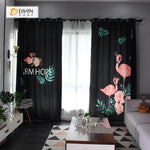 DIHINHOME Home Textile Modern Curtain DIHIN HOME 3D Printed Leaf and Crane Blackout Curtains ,Window Curtains Grommet Curtain For Living Room ,39x102-inch,2 Panels Included