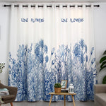 DIHINHOME Home Textile Modern Curtain DIHIN HOME 3D Printed Line Flowers Blackout Curtains,Window Curtains Grommet Curtain For Living Room ,39x102-inch,2 Panels Include