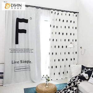 DIHINHOME Home Textile Modern Curtain DIHIN HOME 3D Printed Live Simple Blackout Curtains,Window Curtains Grommet Curtain For Living Room ,39x102-inch,2 Panels Included