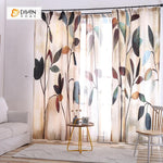 DIHINHOME Home Textile Modern Curtain DIHIN HOME 3D Printed Long Leaves Blackout Curtains ,Window Curtains Grommet Curtain For Living Room ,39x102-inch,2 Panels Included