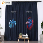 DIHINHOME Home Textile Modern Curtain DIHIN HOME 3D Printed Lucky Fish Blackout Curtains,Window Curtains Grommet Curtain For Living Room ,39x102-inch,2 Panels Included